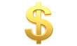 © Photo Builder - 3d gold dollar symbol  isolated on a transparent background