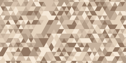 Abstract seamless pattern geometric triangle background with Origami style. Vector brown triangular mosaic and low polygon texture Creative Design wallpaper template background, vector illustration.	