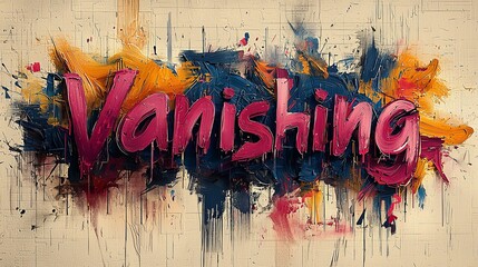 Wall Mural - Vanishing text with abstract colorful artistic background