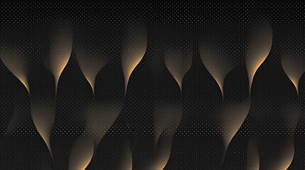 Wall Mural - Abstract Black and Gold Wavy Pattern Background