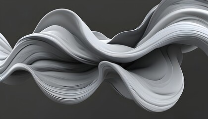 Dynamic Grayscale Flowing Shapes in Abstract 3D Design, Capturing Movement and Energy for Modern Backgrounds