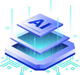 Artificial Intelligence AI Chip Technology clipart