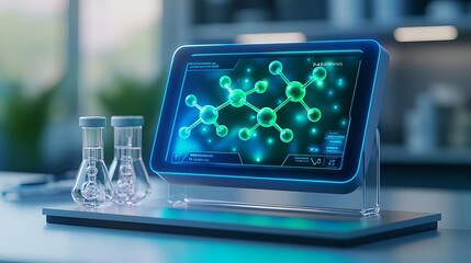 Molecular diagnostics presented through a holographic interface with floating molecular models