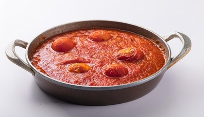 Spanish Food, Pan con Tomate on white background isolated.