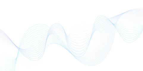 Wall Mural - White wave curve lines banner background design. Abstract soft wave lines dynamic flowing blue light isolated background. Vector Illustration of the blue pattern of lines. stripes on white.