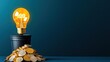 © Yuparet - Illuminating Business Transformation - Lightbulb Over Trash Can Turning into Coins with Copy Space for Text