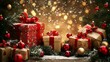 © Hart - christmas background with gift boxes and decorations