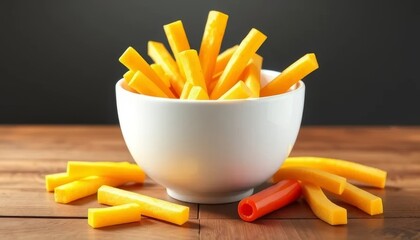 Cheese Fries in a White Bowl	