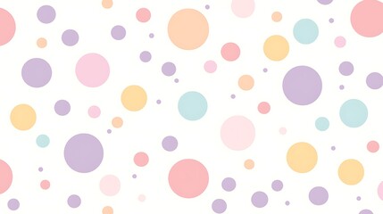 a pastel polka dot pattern of colorful circles forms an abstract, cheerful background.
