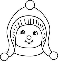 Sticker - Retro snowman head outline vector
vintage snowman face outline svg.
Retro snowman avatar with big eyes outline vector.