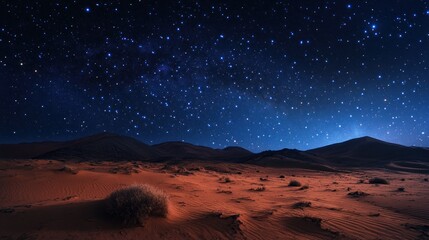 Starry Night Desert Landscape