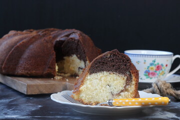 marble cake , homemade marble cake