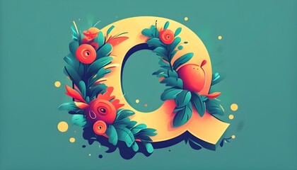 Wall Mural - Whimsical Font Design Featuring Vibrant Alphabet Letters and Numbers in Vector Illustration