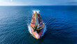 © blackdiamond67 - The oil tanker is heading towards the open sea. The crude oil tanker ship is carrying chemical products
