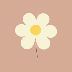 Poster - Minimalist daisy on pastel background