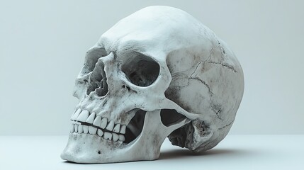 Canvas Print - A white skull is shown in a close up