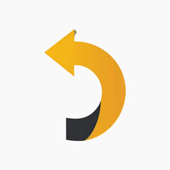 Poster - Yellow curved arrow icon