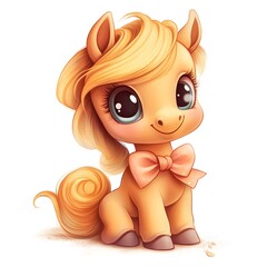 Poster - A cute little pony with a tiny bow and a cheerful smile