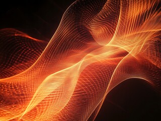 Wall Mural - abstract background with glowing waves