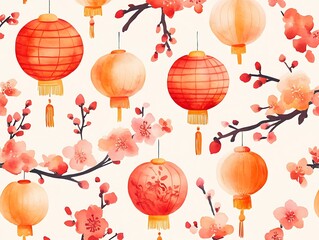 Wall Mural - chinese new year lanterns