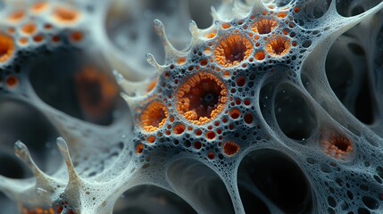 Wall Mural - abstract fractal art: a journey into the microscopic world