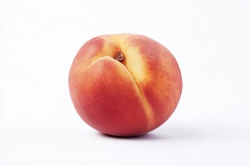 Ripe peach fruit isolated on white background, ai