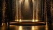 © ArmStrong☠ - A black stage with gold lights and a podium in the center.