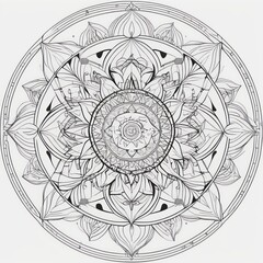 Sacred geometry mandala of intricate and complex design filled with hidden details created with generative ai mandala 