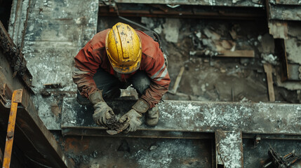 worker on a building