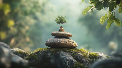 Wall Mural - a balanced life includes not only exercise and nutrition but also time for relaxation and mental rej