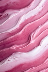 Wall Mural -  A tight shot of a pink-and-white swirl ice cream with a spoon positioned in its center