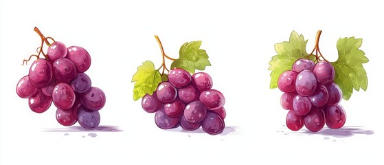 Wall Mural -  A single cluster of grapes arranged on a tabletop, atop a sheet of paper