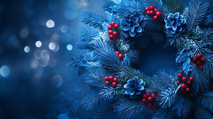 Wall Mural - Beautiful Christmas wreath decorations