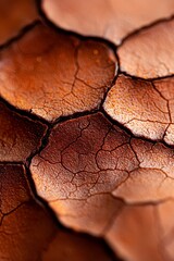  A tight shot of intricately patterned brown leather, adorned with leaves' replica in similar hue