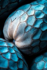 Wall Mural -  A close-up view of several pieces of blue snakeskin