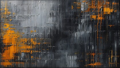 Wall Mural - Abstract grunge canvas with textured black and gray oil painting elements