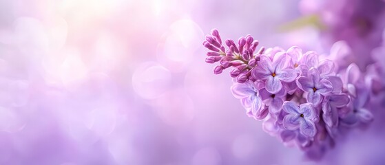 Wall Mural -  A tight shot of several flowers against a softly blurred backdrop, illuminated by a glowing spotlight in the distance