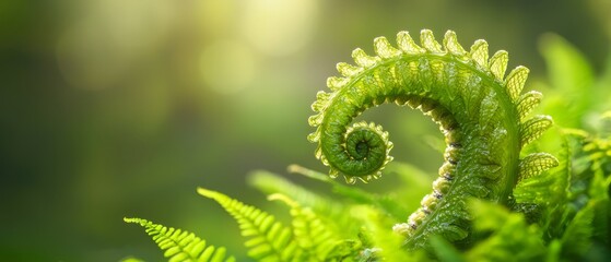 Sticker -  A tight shot of a green plant with a spiral object nestled within its stem