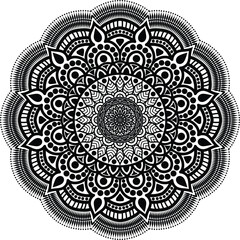 beautiful circle pattern mandala art isolated on a white background, indian style mandala art for fe