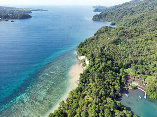 Indonesia Lembeh - Drone view to Lembeh Strait and Lembeh Island