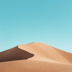 Blue sky and sand dunes in a desert landscape