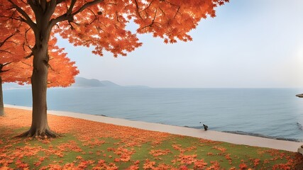 Wall Mural - seaside outdoor with autumn