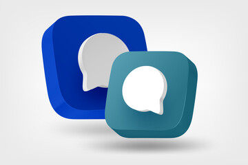 Aufkleber - Speech cloud icons. Conversation concept. 3d vector illustration