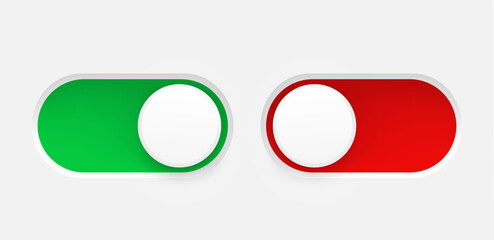 Aufkleber - Interface toggle buttons set. On Off switch. 3d vector element idolated on white background