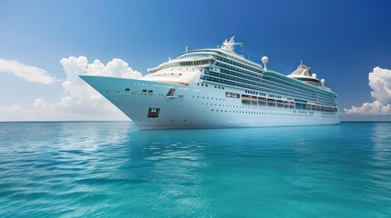 Cruise ship, Cruise ship, Beautiful white cruise ship, Luxury cruise ship in the ocean, Special travel concept, Holiday travel, Summer vacation