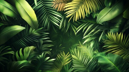 Canvas Print - A lush tropical foliage backdrop.