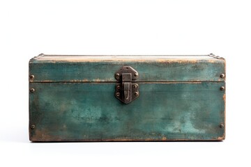 A rustic wooden box with a weathered patina, perfect for storing keepsakes or tools