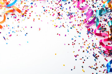 white background with confetti