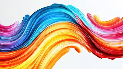 Wall Mural - abstract colorful wavy lines on a white background.