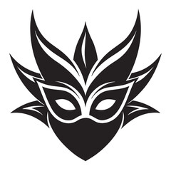 Sticker - Masquerade mask silhouette vector illustration